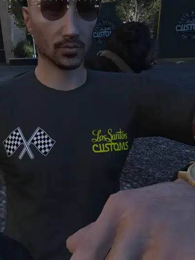 T-shirt Los Santos Customs – gros plan